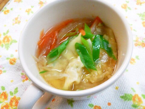 温まる*＾＾*白菜のワンタンスープ♪